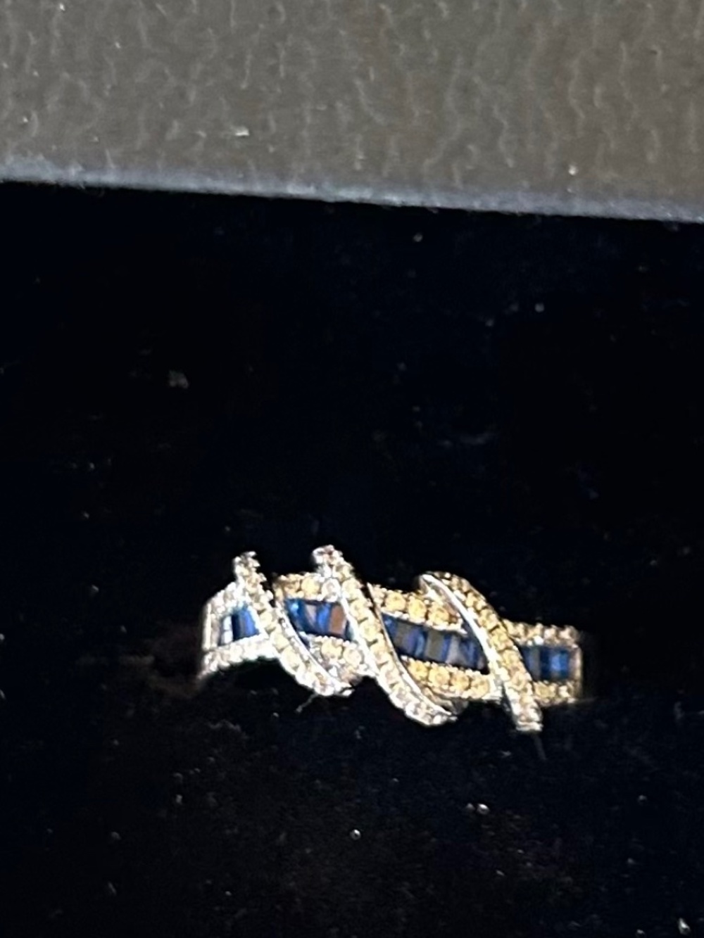 Saphire Tripple CZ wrap size 7 Dreamland jewelry 925 silver